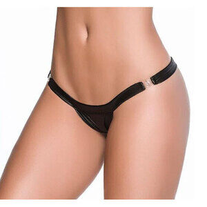 Mapale - Wet Low v Clip on Thong - Wet Black